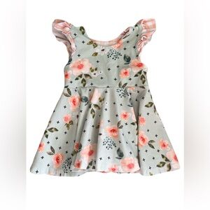 🇨🇦 Precious Treasures Charming Floral Kids Dress in Pink and Green